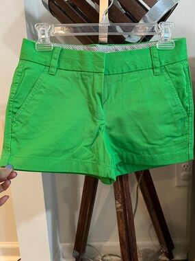 J. Crew Bright Green Cotton Chino Shorts